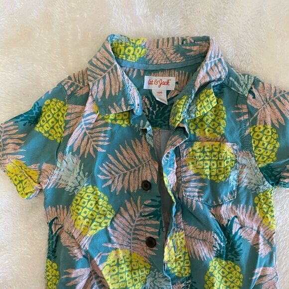 NWT Wrangler Pearl Snap Button-Up Collard Shirt Brown Plaid 12 Months - Picture 2 of 2